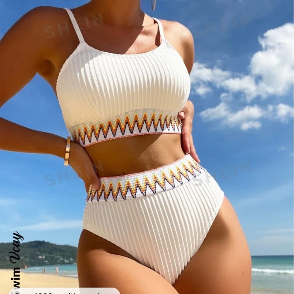 2 shein high waisted bikinis